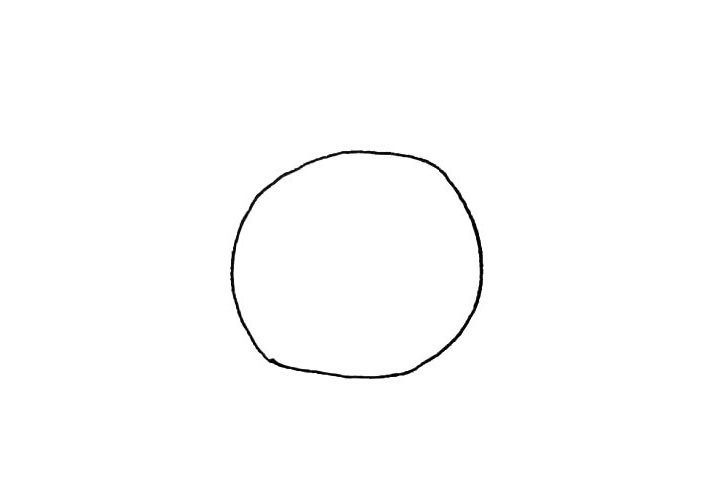 步骤1：先画上一个圆。