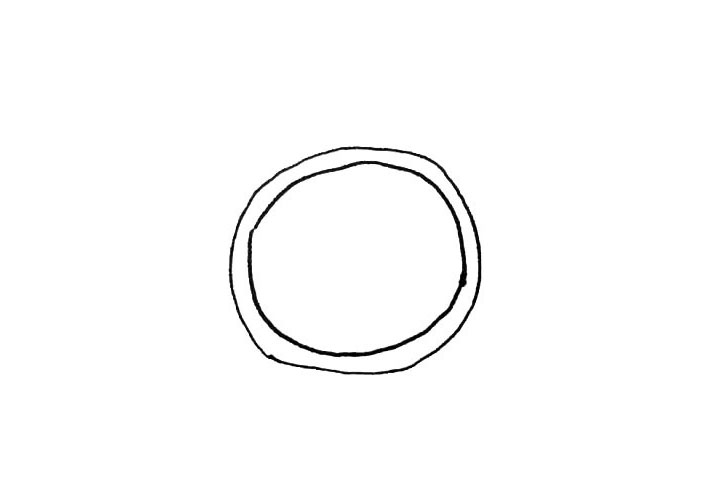 步骤2：里面，再画上一个圆，作为指南针的主体。