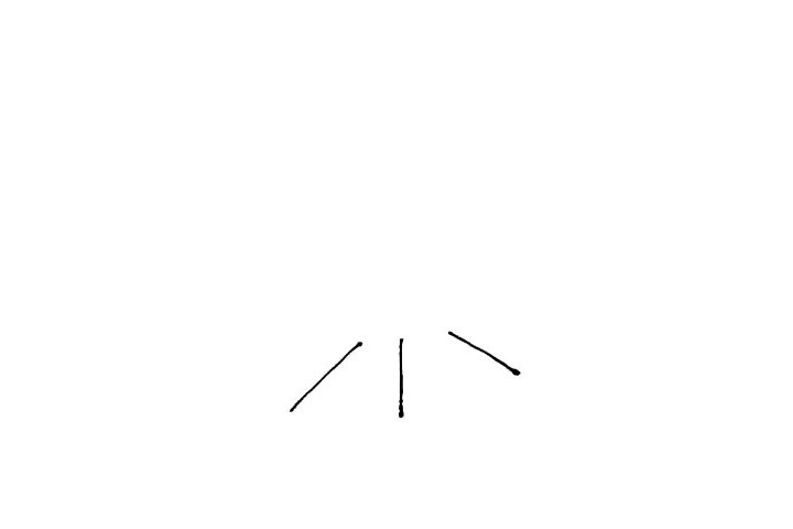 步骤1：像图中一样画上三条线。