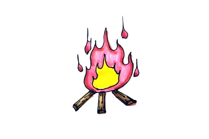 火把简笔画画法步骤