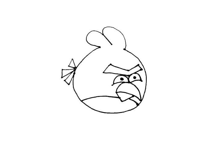 步骤7：腹部的地方画上一条弧线。