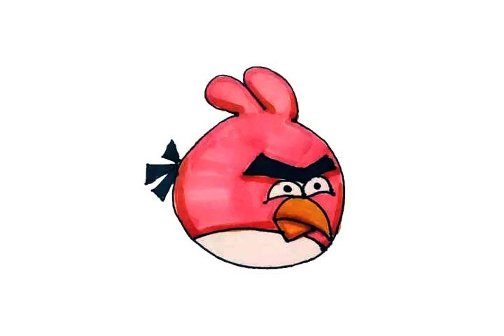 愤怒的小鸟简笔画画法步骤