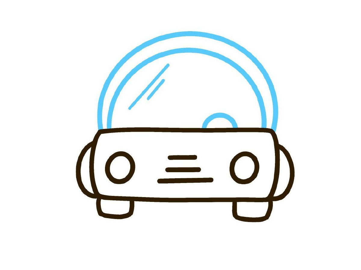 步骤5：画上三个小半圆，和两斜线。