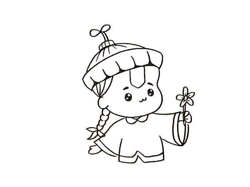 步骤11：接着勾落出衣服的边沿部分。