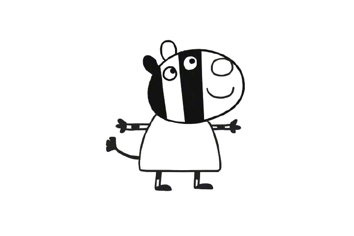 步骤6：这一步画手、脚和尾巴。