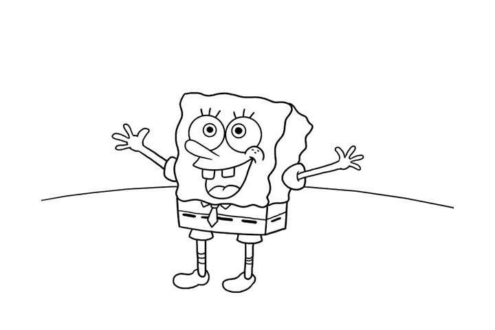 步骤5：加上四肢之后，我们开始画背景，首先是长长的地平线。