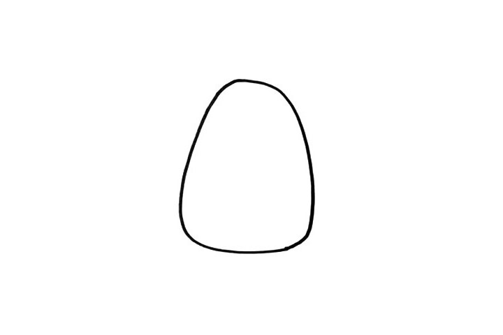 步骤1：我们先画出企鹅大大的身体。