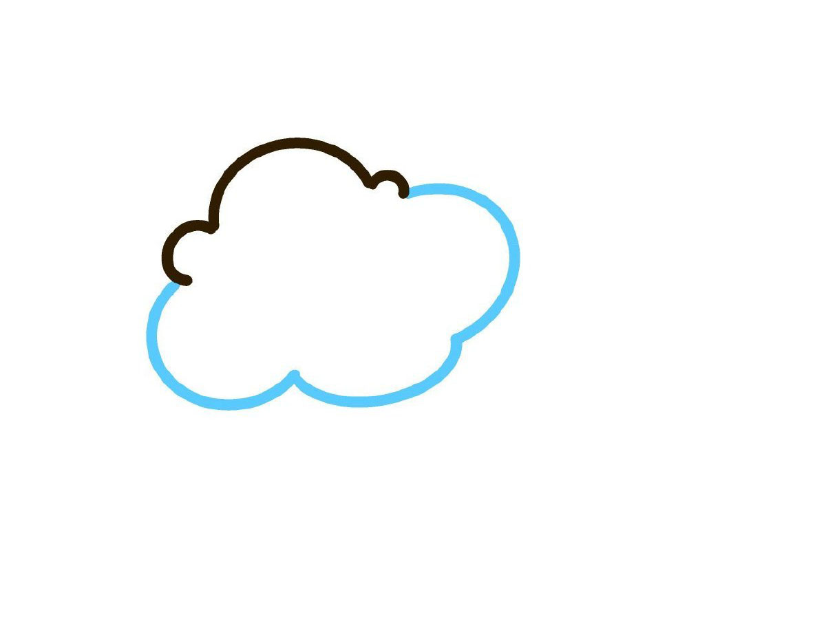 步骤3：再画三个小弧形，弧形大小随意。