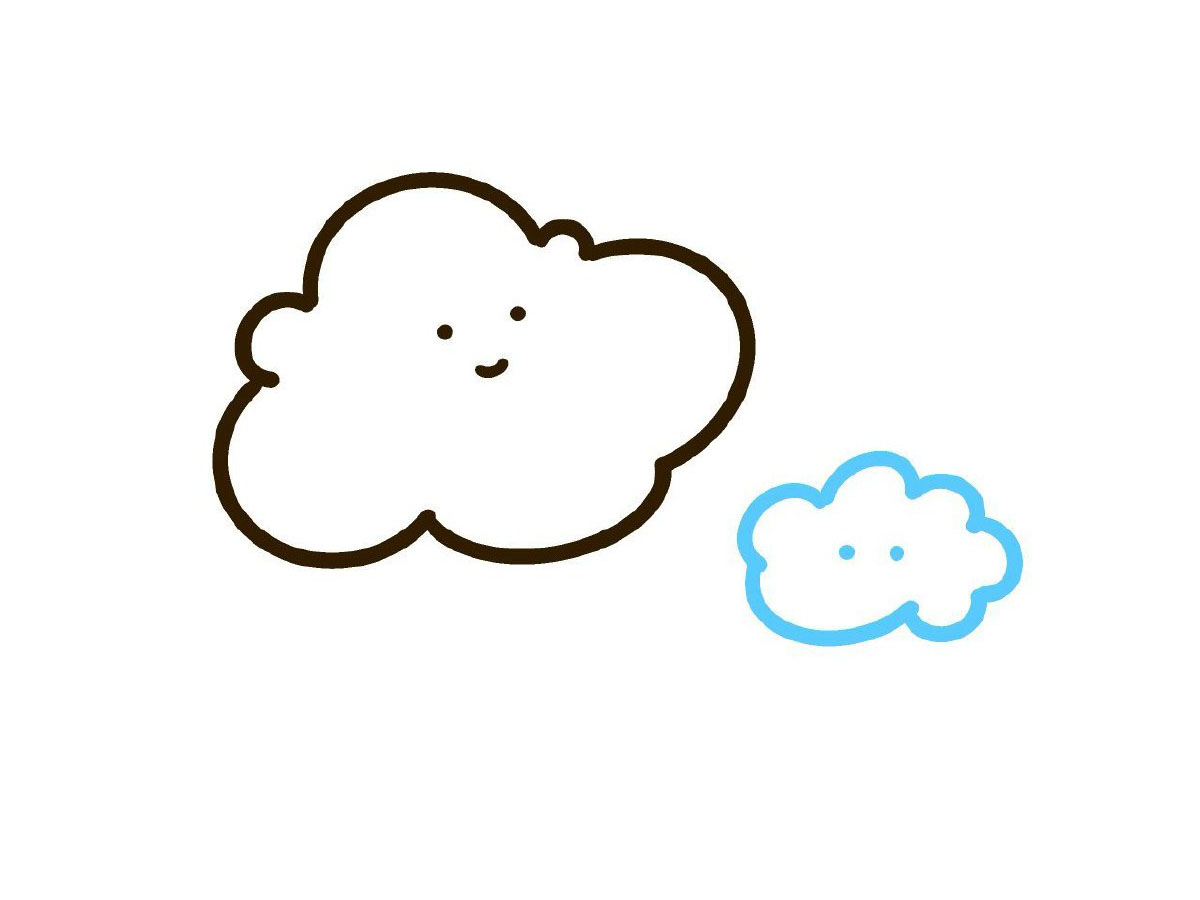 步骤5：再画一个小云朵吧。