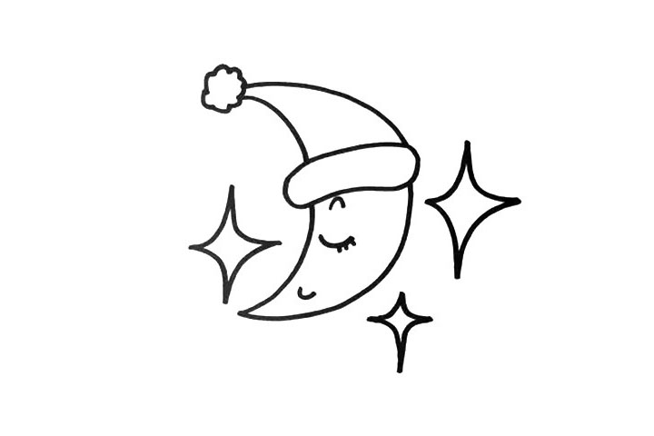 步骤3：星星的画法同样也有几种，我先画出第一种。