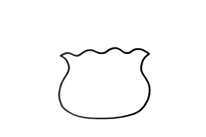 步骤1：我们先画出鱼缸的轮廓，鱼缸要画的对称，这里有点难，多尝试几次吧。