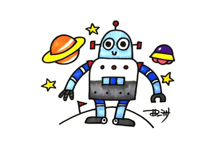 机器人简笔画画法步骤
