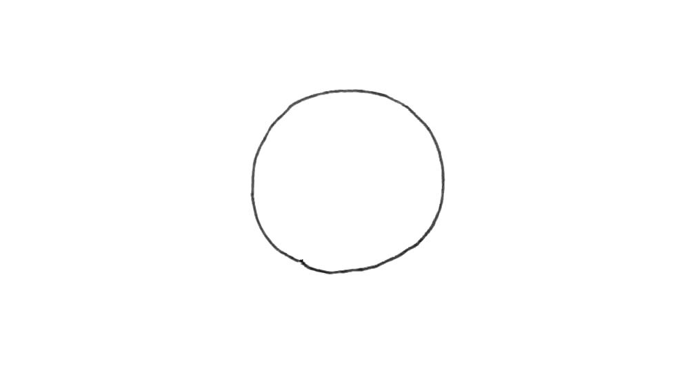 步骤1：在纸上画出一个圆形。