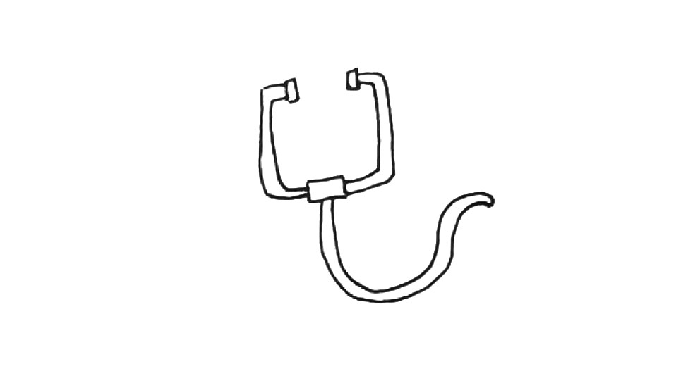 步骤4：下面再画上曲线，也是两条线。