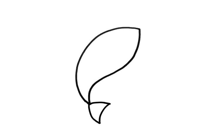 步骤1：先画出鲨鱼的整体轮廓，注意它的动态。