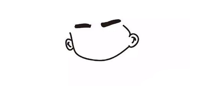 步骤2：画黑黑的眉毛。