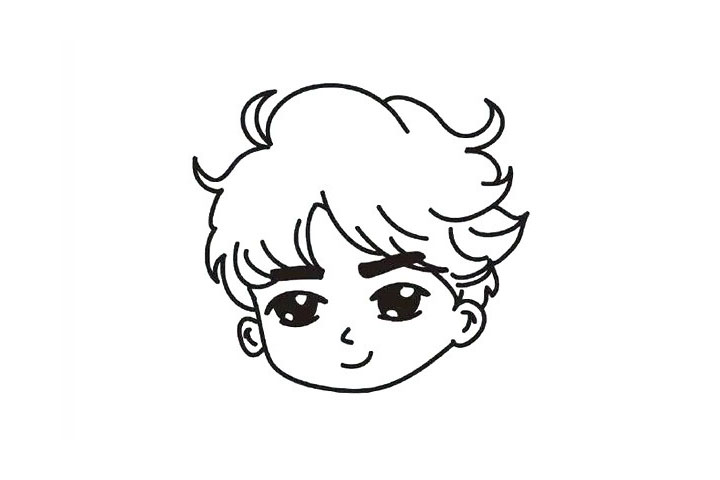 步骤6：完善头发的轮廓结构。