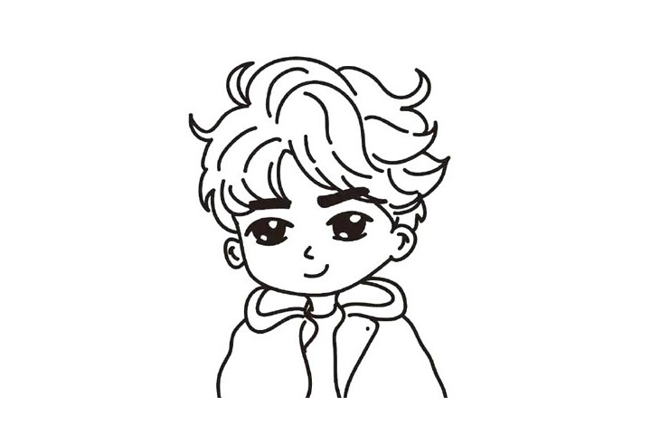 步骤8：画出他的衣服。