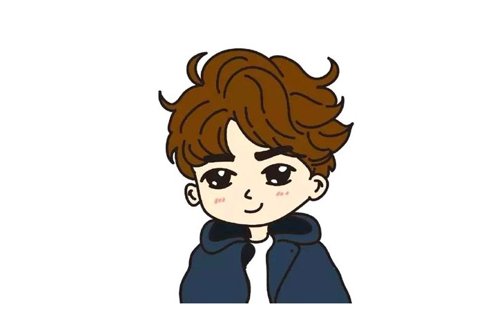 Q版李易峰简笔画画法步骤