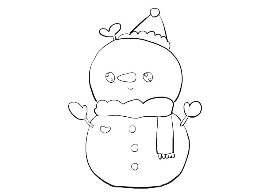 步骤7：然后完善围巾，并画出扣子。