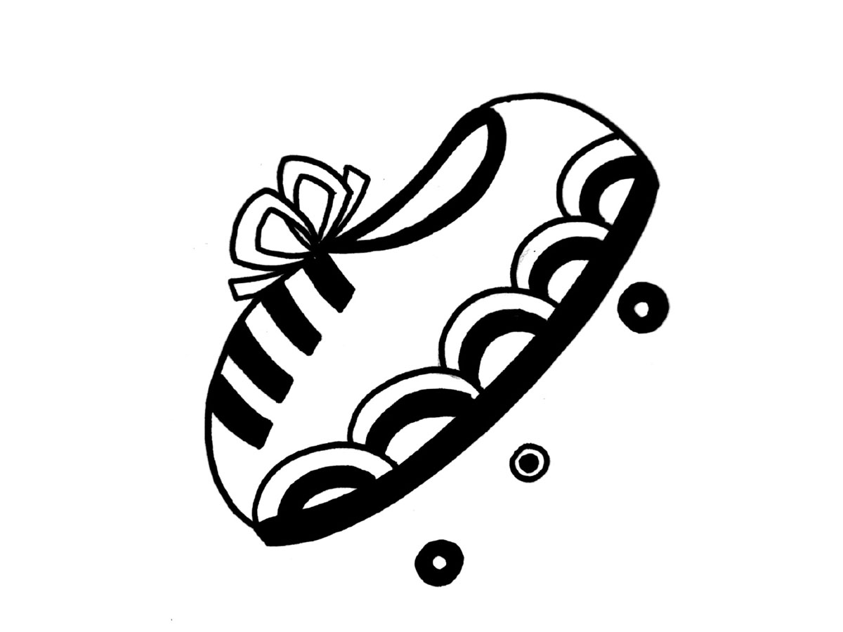 一组萌系小鞋子黑白简笔画-图2