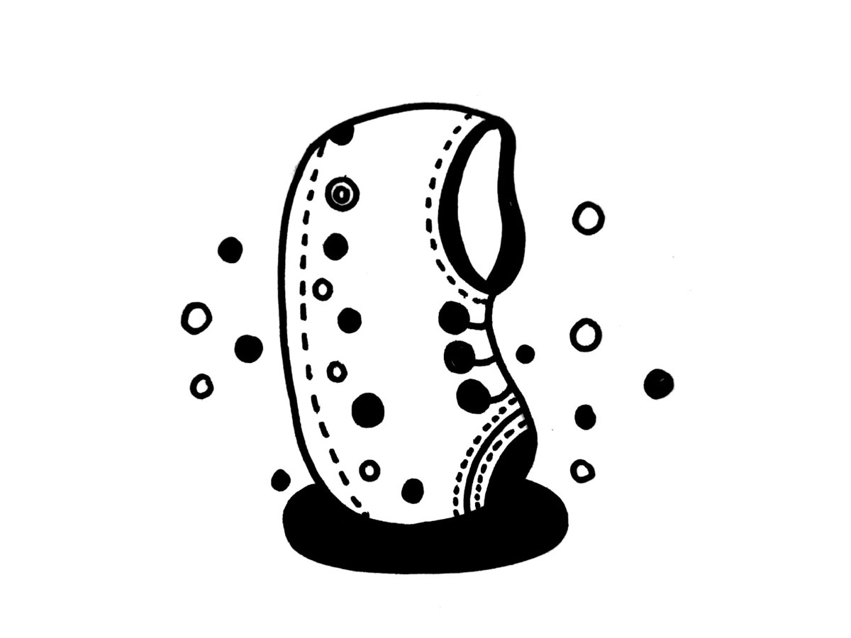 一组萌系小鞋子黑白简笔画-图3