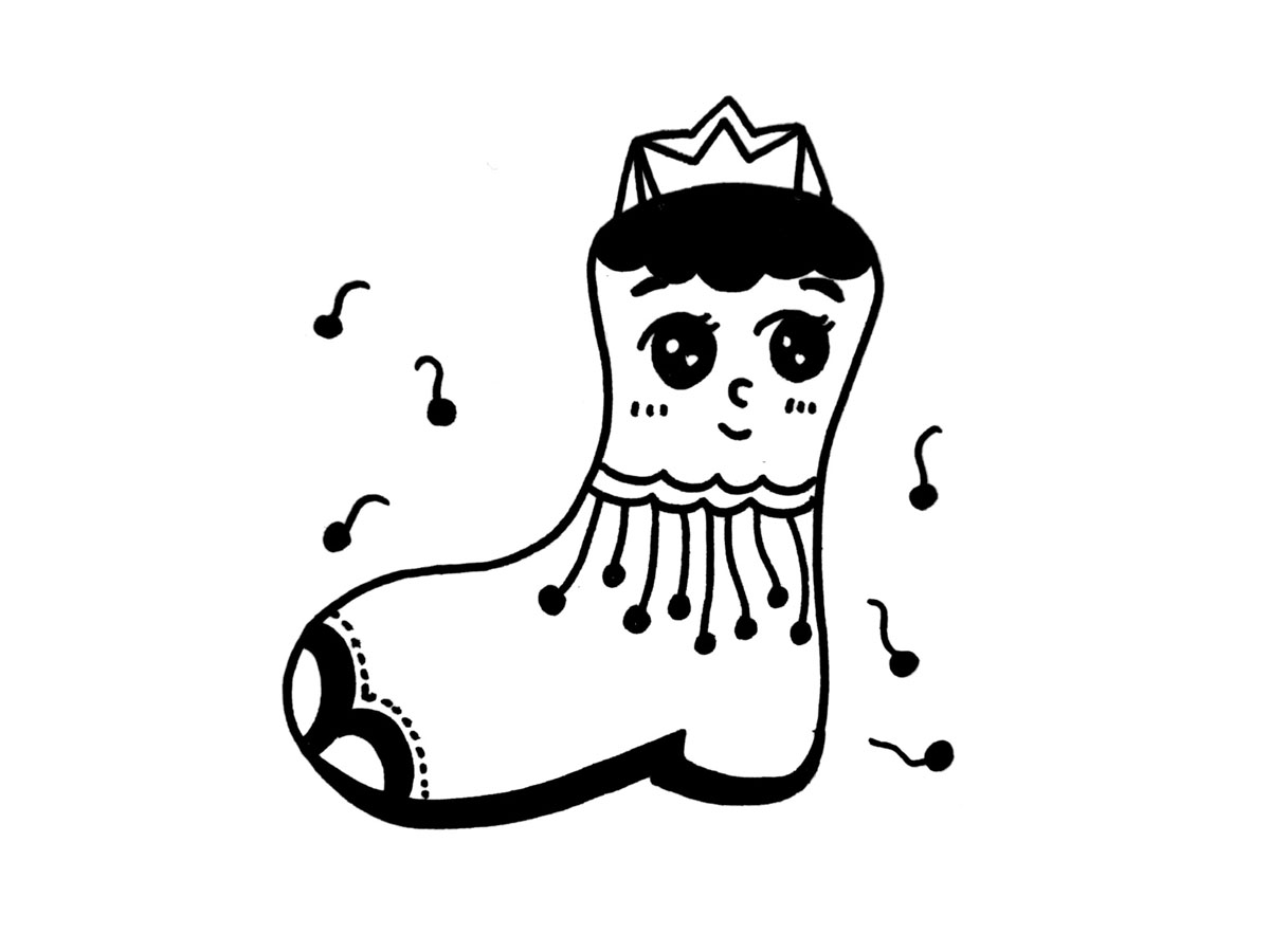 一组萌系小鞋子黑白简笔画-图8