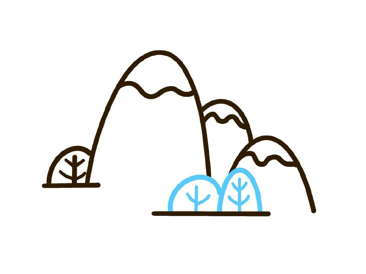 步骤5：像之前画小树的样子，再画两颗。