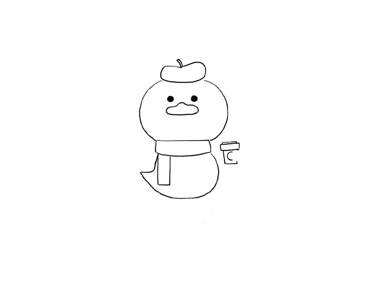 步骤5：画一杯热腾腾的咖啡。