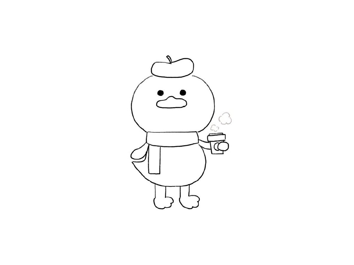 步骤7：画鸭子的脚。