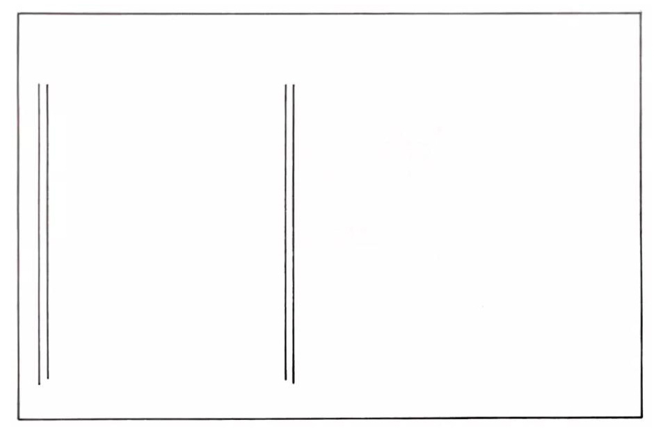 步骤1：左边画出两条文字边框的竖线。