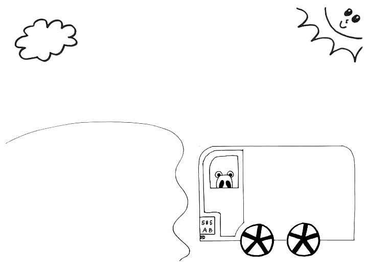 步骤3：在左上角画一小朵云、右上角画太阳的一部分。