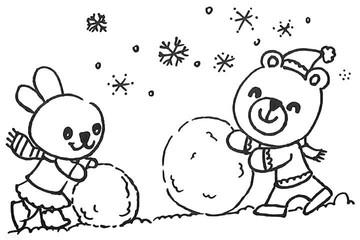 步骤13：在画面空白的地方画上飘着的雪花。