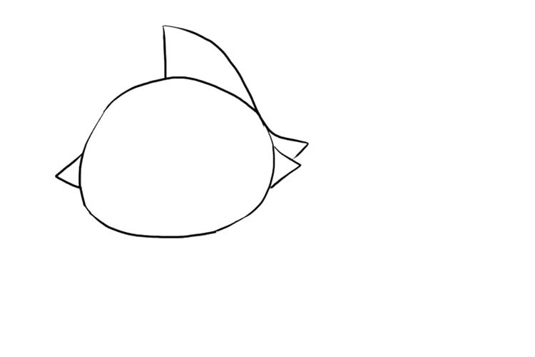 步骤1：先画出泰罗奥特曼的头部轮廓。