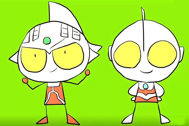 两只可爱的奥特曼简笔画画法步骤