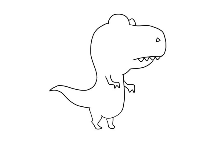 步骤5：接着画霸王龙的前腿。