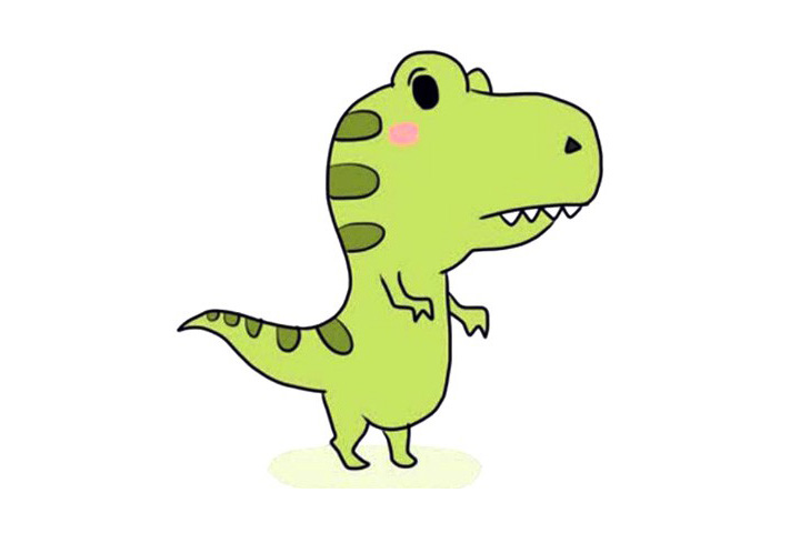 呆萌霸王龙简笔画画法步骤