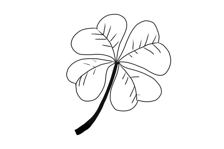 四叶草简笔画画法步骤