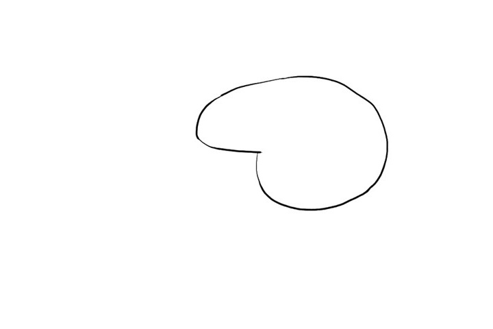 步骤1：先画出小猪佩奇的头部轮廓。