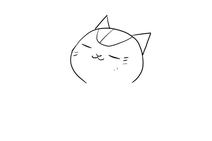 步骤2：接着画出小猫的五官。