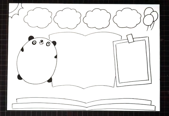 步骤4：最底部画出一本翻开书本的形状。