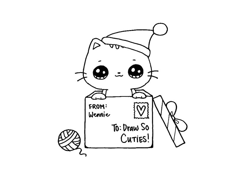 步骤10：给盒子画上明信片。