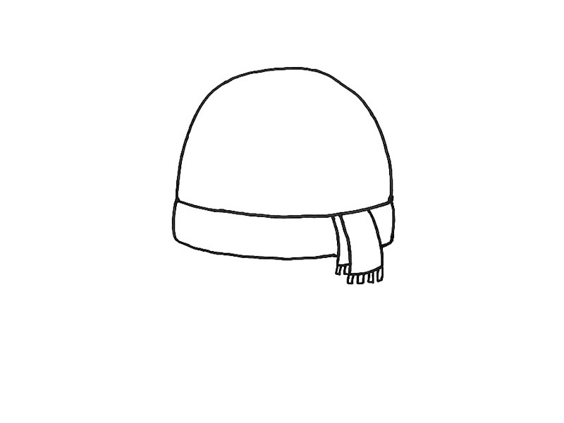 步骤2：接着帮雪人画脖子上的围巾。