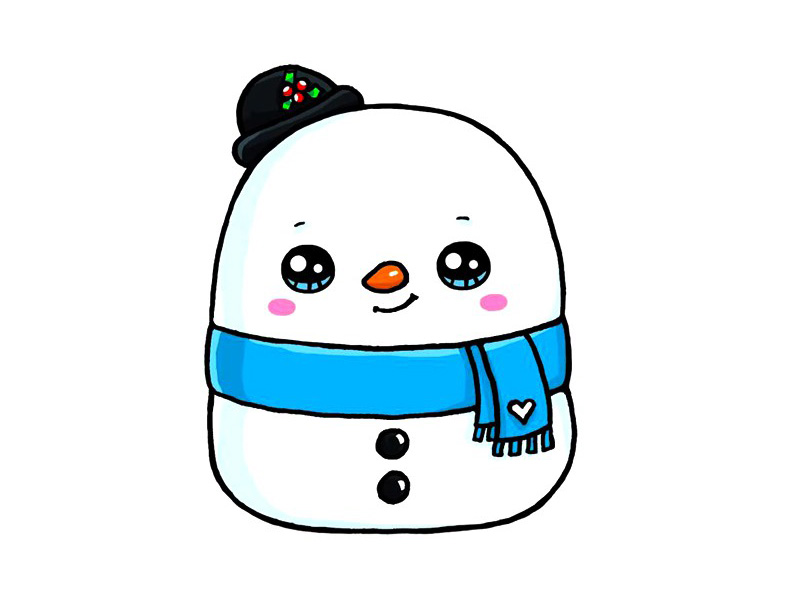 超简单雪人简笔画画法步骤