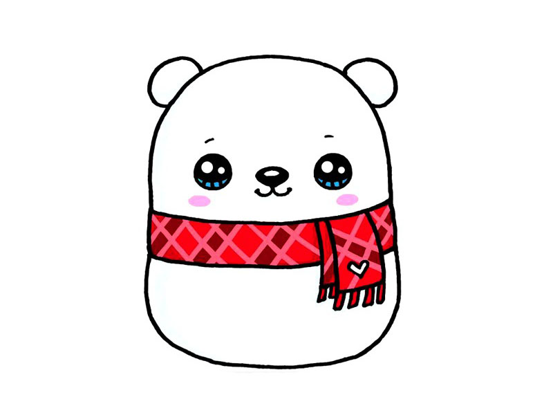 可爱小北极熊简笔画画法步骤