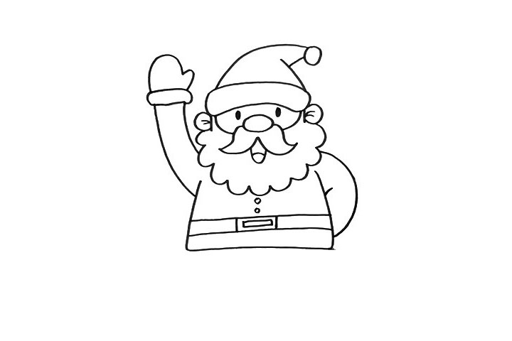 步骤2：他还穿着非常厚重的棉衣，看，他在跟我们打招呼呢。