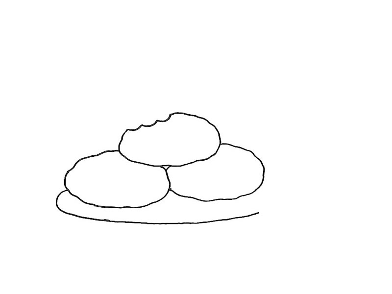 步骤3：画出盘子的轮廓。