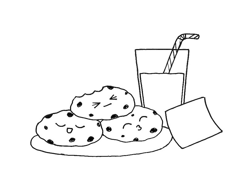 步骤7：给三块饼干画些坚果。