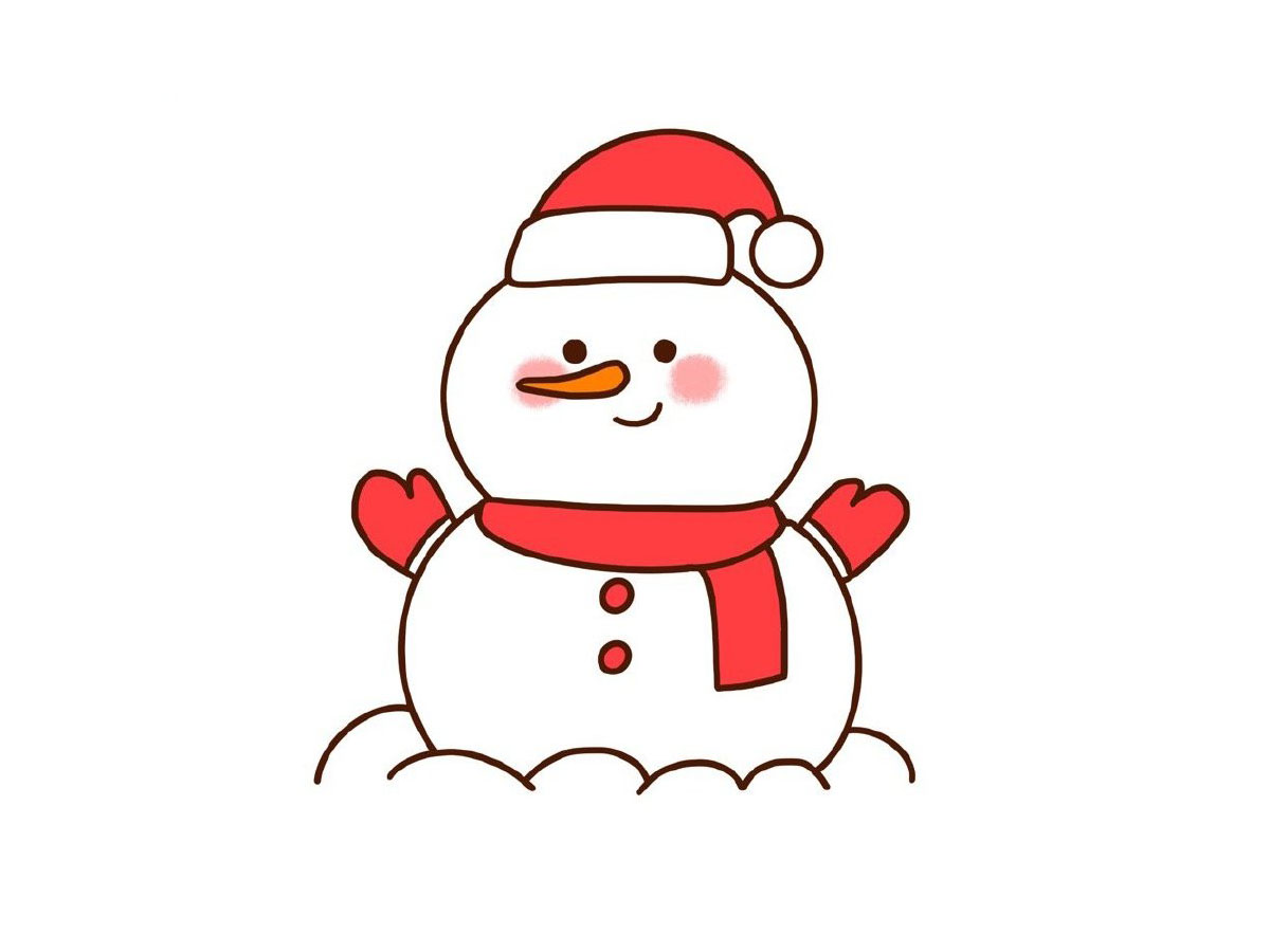 圣诞小雪人简笔画画法步骤