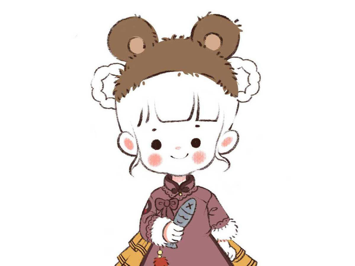 一组可爱的小女孩简笔画图片-图6